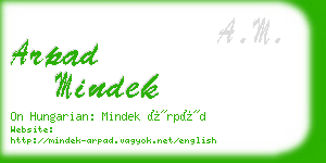 arpad mindek business card